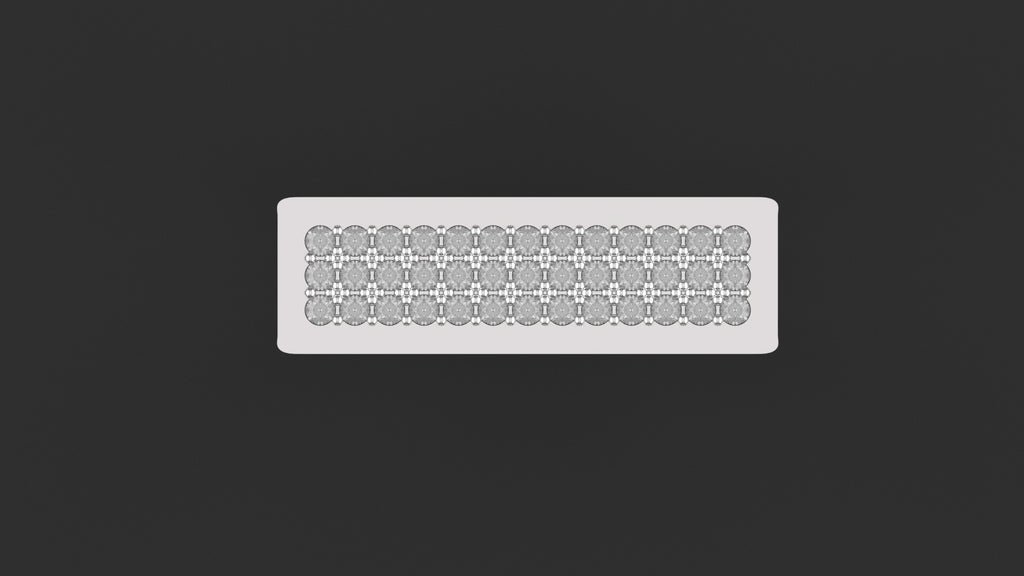 Chevalière Rectangle Pavée