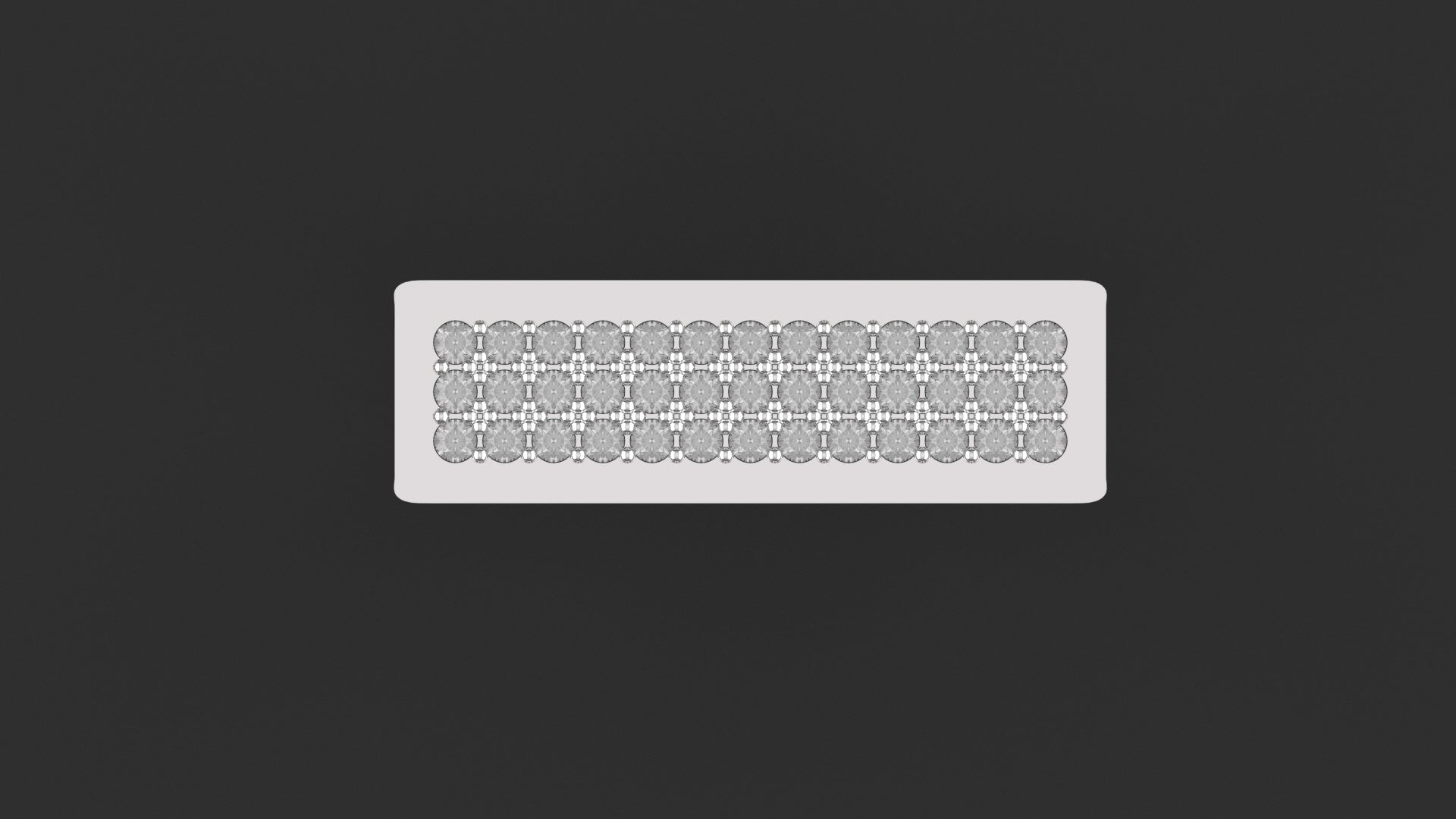 Chevalière Rectangle Pavée