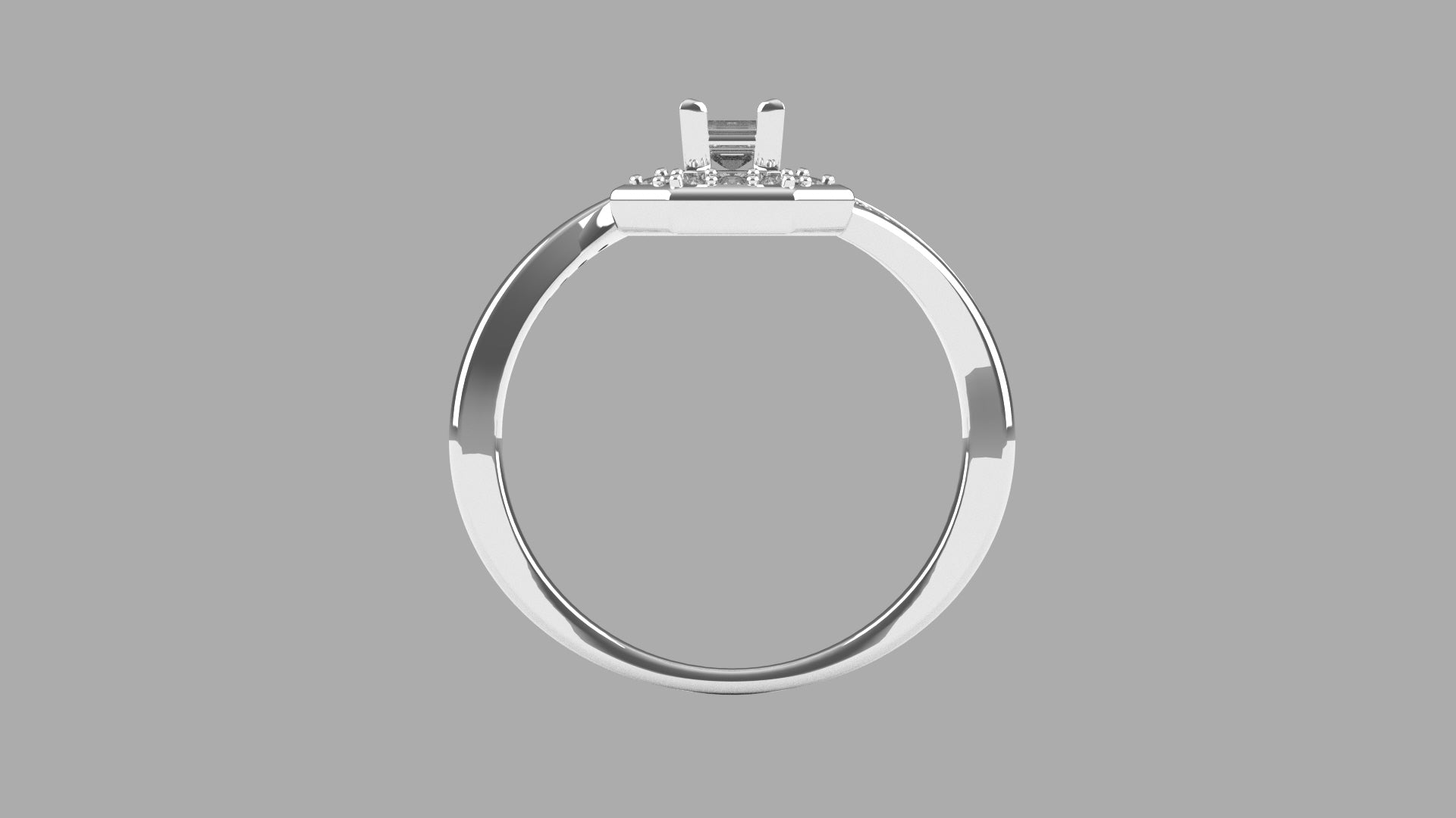 Bague Taille Émeraude Pavée